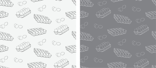 Eggs in ink hand drawn style. isolated on white. 100% hand drawn vector image.