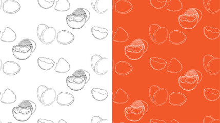 Eggs in ink hand drawn style. isolated on white. 100% hand drawn vector image.