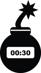 The Illustration of Cartoon Bomb with Countdown timer