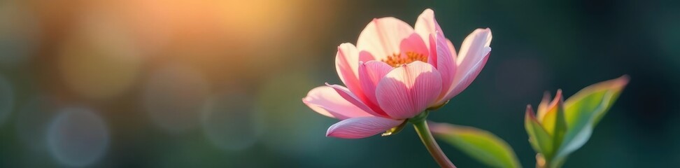 Fototapeta premium Single flower with delicate petals in soft focus, flower, elegance