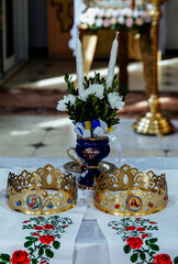 wedding crowns in the church, wedding ceremony