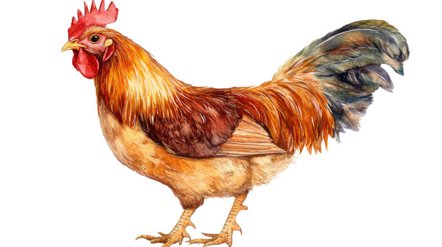 rooster isolated poultry bird isolated on white background