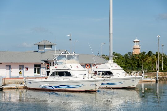 Marina Varadero in Cuba with Gaviota Cazon white yachts and ships