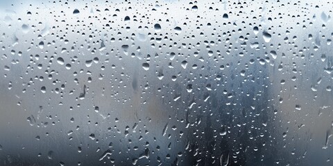 Window of Tears: Captured through a glass pane, countless raindrops cascade, forming a mesmerizing veil, evoking a mood of gentle contemplation. 