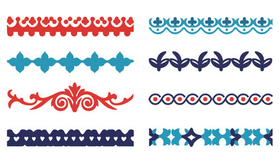 Fototapeta premium Ornamental Border Design Collection Elegant Decorative Floral and Geometric Elements for Invitations and Branding