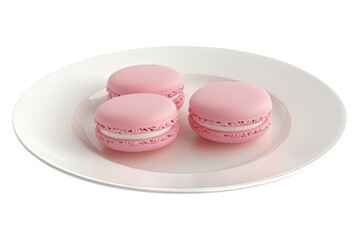 Fototapeta premium pink macarons Isolated on transparent background