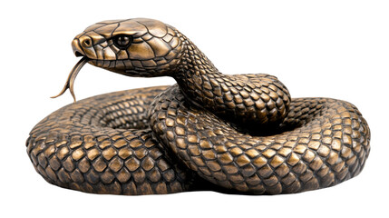 Fototapeta premium Bronze snake isolated on white background