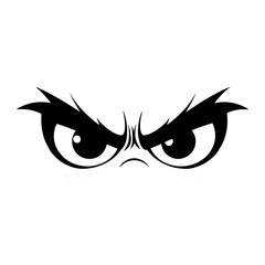 A bold and intense angry eyes clip art featuring furrowed brows and a sharp gaze, conveying frustration, aggression, or determination. Ideal for cartoons, logos, stickers, and digital illustrations.