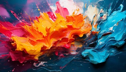 カラフルなインクの飛び散り generated by AI