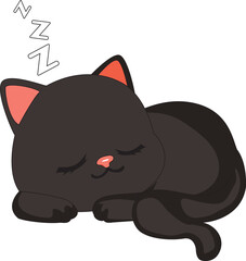 Sleeping Black Cat Animal Mascot