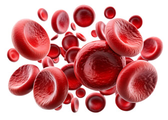 Red blood cells flowing through a vein in the human body