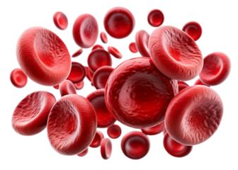Red blood cells flowing through a vein in the human body