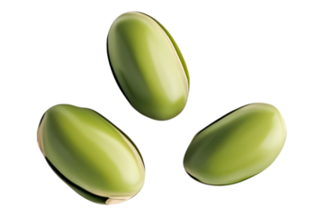 Split green gram Isolated on transparent background