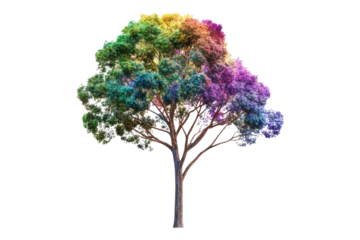 Rainbow eucalyptus Isolated on transparent background