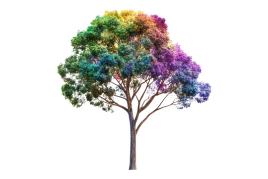 Rainbow eucalyptus Isolated on transparent background
