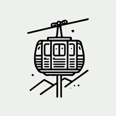 Vintage cable car gondola retro vector illustration logo design 