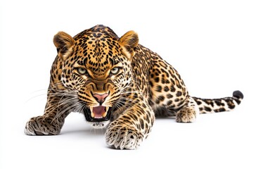 Obraz premium Majestic Leopard on the Prowl, Showcasing Powerful Muscles and Beautiful Coat in a Stunning Display of Nature's Grace and Ferocity