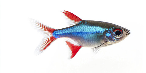 Fototapeta premium vibrant neon tetra fish with striking red and blue colors