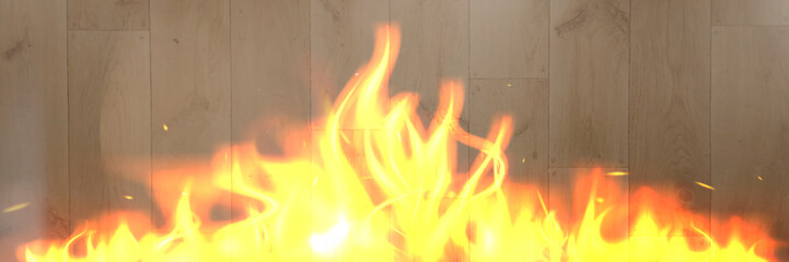 Fototapeta premium Fire flames with smoke, burning heat, glowing blaze, transparent background, hot energy, realistic fire, light effect.