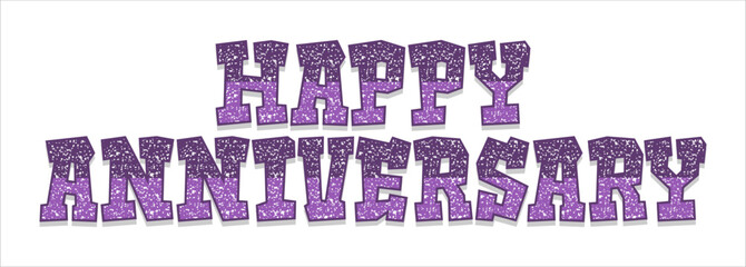 happy anniversary typography art design vector