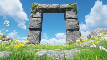 a portal magical landscape backgrounds spectacular fantasy scene raster mystical illustration of tunnel in the forest mysterious entrance time and space travel portal gateway