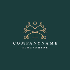 oak tree luxury vector logo design