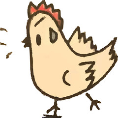 焦っているニワトリ