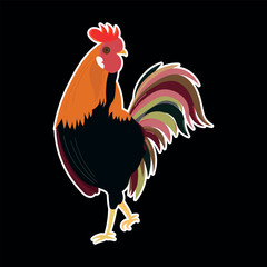 Realistic Rooster Cock Vector Illustration
