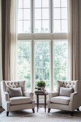 Serene Living Room with Expansive Window View