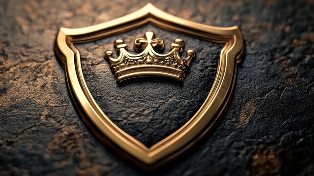 A bold shield logo, adorned with a crown, embodies creativity and innovation. This design sparks inspiration for illustrations and vector graphics, offering a captivating visual identity for your