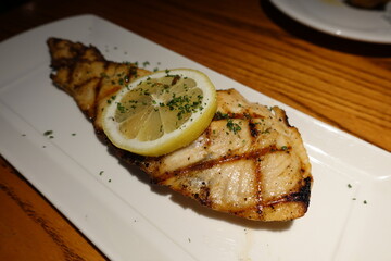 Grilled fish.