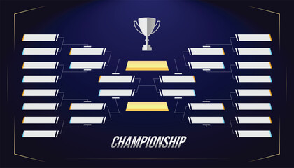 Tournament bracket template for round of 16. simple bracket illustration. eps 10.