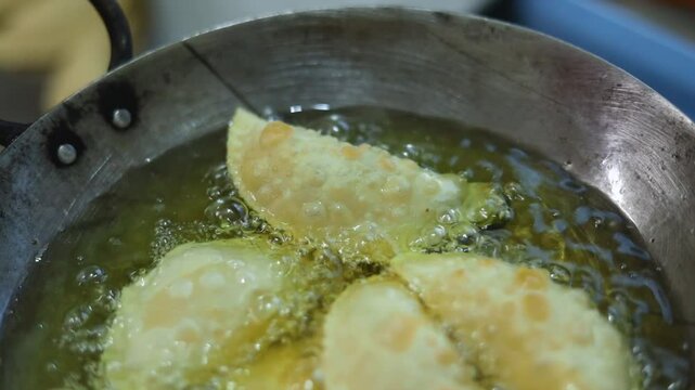Ghujhiya or gujhiya a dessert made in holi in india