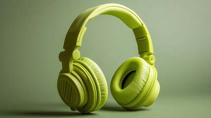 A vibrant pair of lime green headphones, a playful nod to summer zest, promising a sonic symphony that would perfectly complement a sun-drenched party.