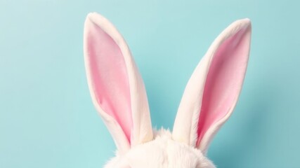 bunny ears on a blue background