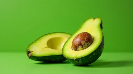 avocado on a green background