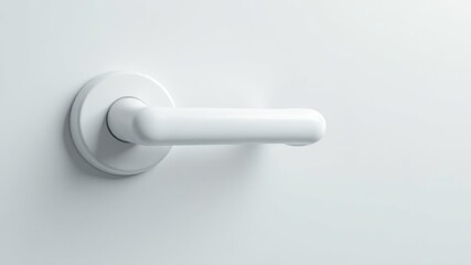 white door handle on light background