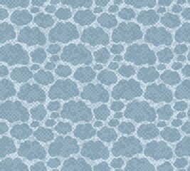 Seamless blue pixel background with clouds. 
