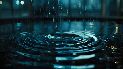 Rain Droplet Impact on Water Surface