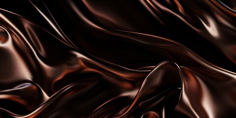 Dark chocolate malt hot liquid fluid flow curve wave smooth gloss texture rough macro shot.