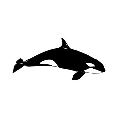 Obraz premium Simple orca logo vector illustrations. Orca monochrome Logo design vector template.