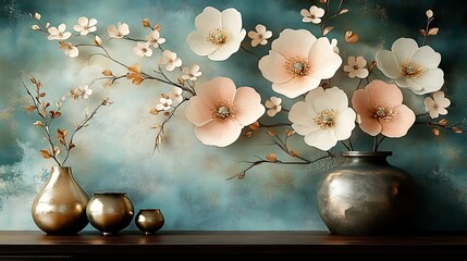 Naklejka premium Soft pastel floral 3D textured high resolution hd photo