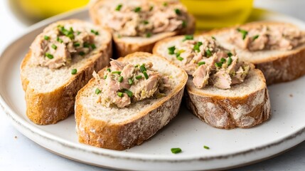 Delicious Tuna Salad Crostini Appetizer Recipe