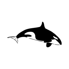Simple orca logo vector illustrations. Orca monochrome Logo design vector template.