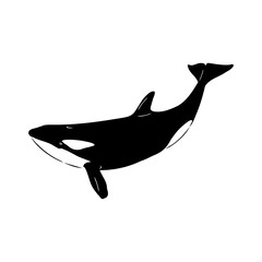 Simple orca logo vector illustrations. Orca monochrome Logo design vector template.
