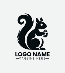 Squirrel Nuts Silhouette Logo Design
