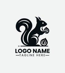 Squirrel Nuts Silhouette Logo Design