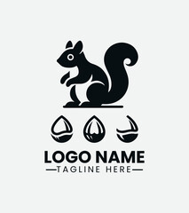 Squirrel Nuts Silhouette Logo Design