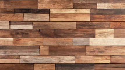 Naklejka premium Natural Wood Texture Wall Background with Varied Brown Tones