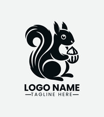 Squirrel Nuts Silhouette Logo Design